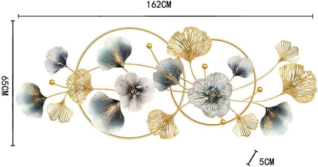 Handmade 3D Ginkgo Leaf Iron Wall Sculpture, Elegant Home Hotel Wall Decor