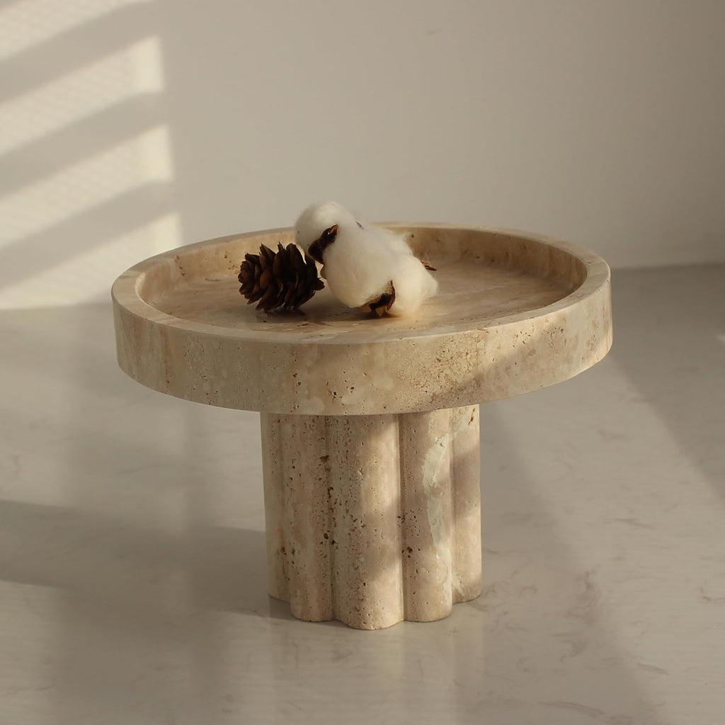 Natural Marble Tray with Legs, Vanity Decorative Tray for Countertop Organizer, Catchall Tray for Perfume, Candles, Jewelry Dish