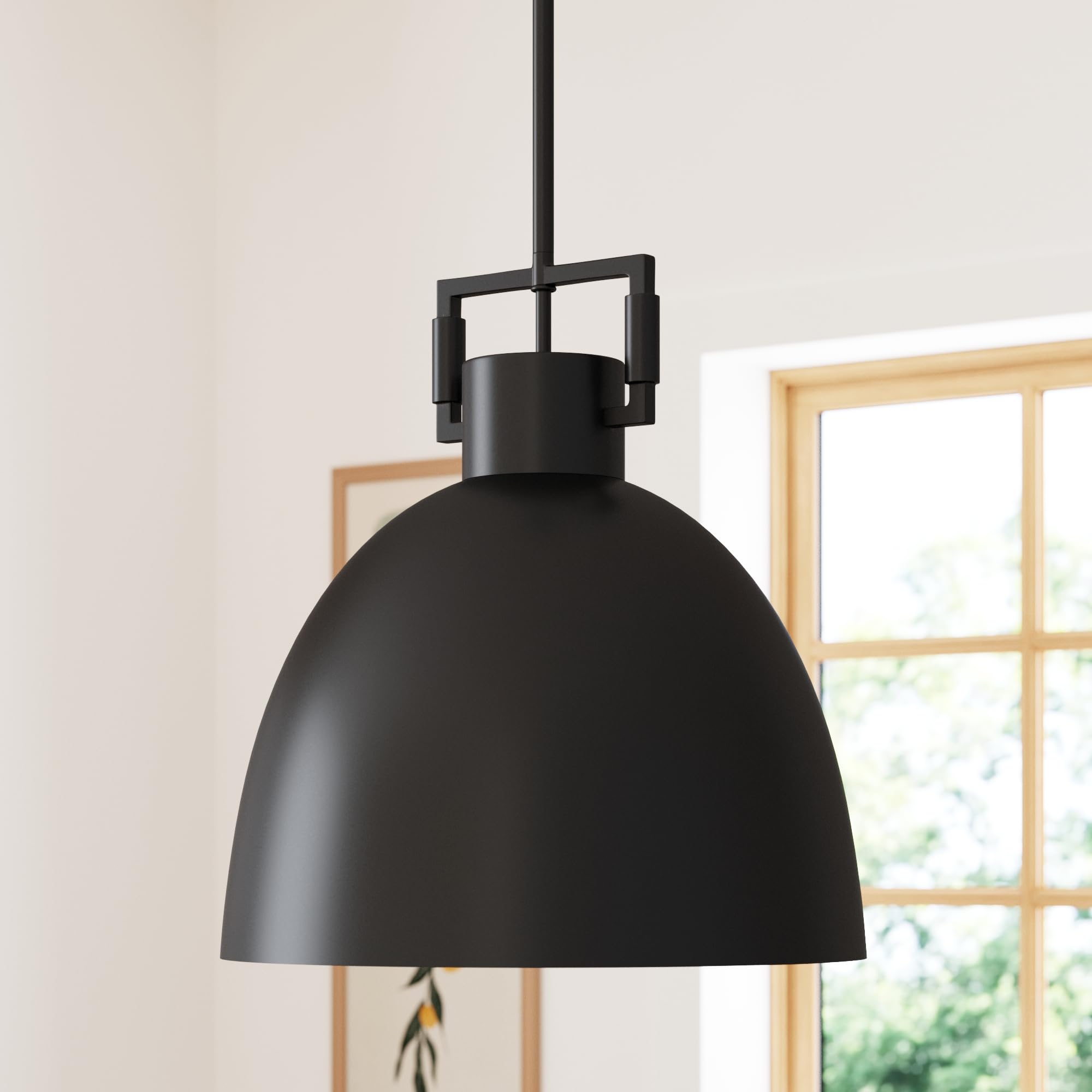 Nathan James Augustine Modern Farmhouse Rattan Pendant Light, Rattan Chandelier Pendant Lamp Shade for Kitchen or Living Room