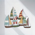 Cfghtnemy Colorful Metal Sailboat Home Wall Art Sculpture - Creative Modern Iron Mural for Indoor/Outdoor Patio & Balcony(50CM/20IN)