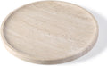 Koville Natural Travertine Tray for Home Decor, 10 Inch Round Serving Tray for Kitchen and Coffee Table, Decorative Marble Bathroom Trays for Counter, Luxury Vanity Tray, Light Beige Stone Tray