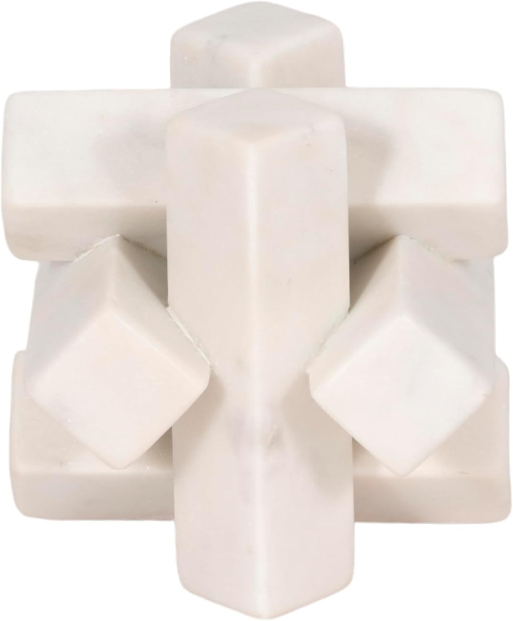 Sagebrook Home 4-Inch White Marble Geometric Orb