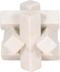 Sagebrook Home 4-Inch White Marble Geometric Orb