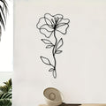 Metal Wall Art Poppy Flowers - Iron Floral Mural Sculpture with Bathroom, Living for Garden Lovers, Indoor Poppy Theme Decor(50CM/19.7IN)
