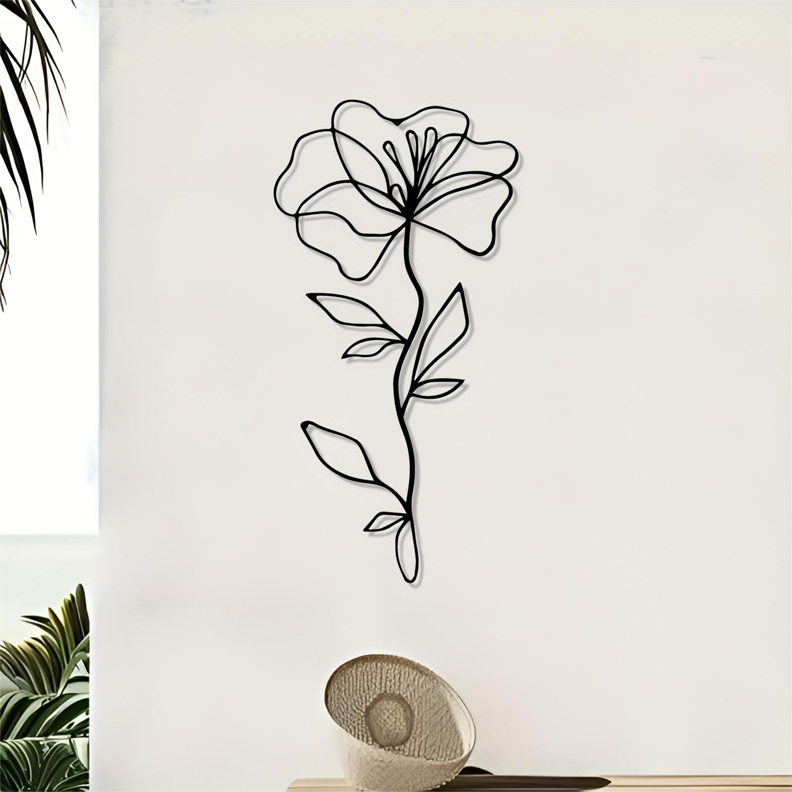 Metal Wall Art Poppy Flowers - Iron Floral Mural Sculpture with Bathroom, Living for Garden Lovers, Indoor Poppy Theme Decor(50CM/19.7IN)