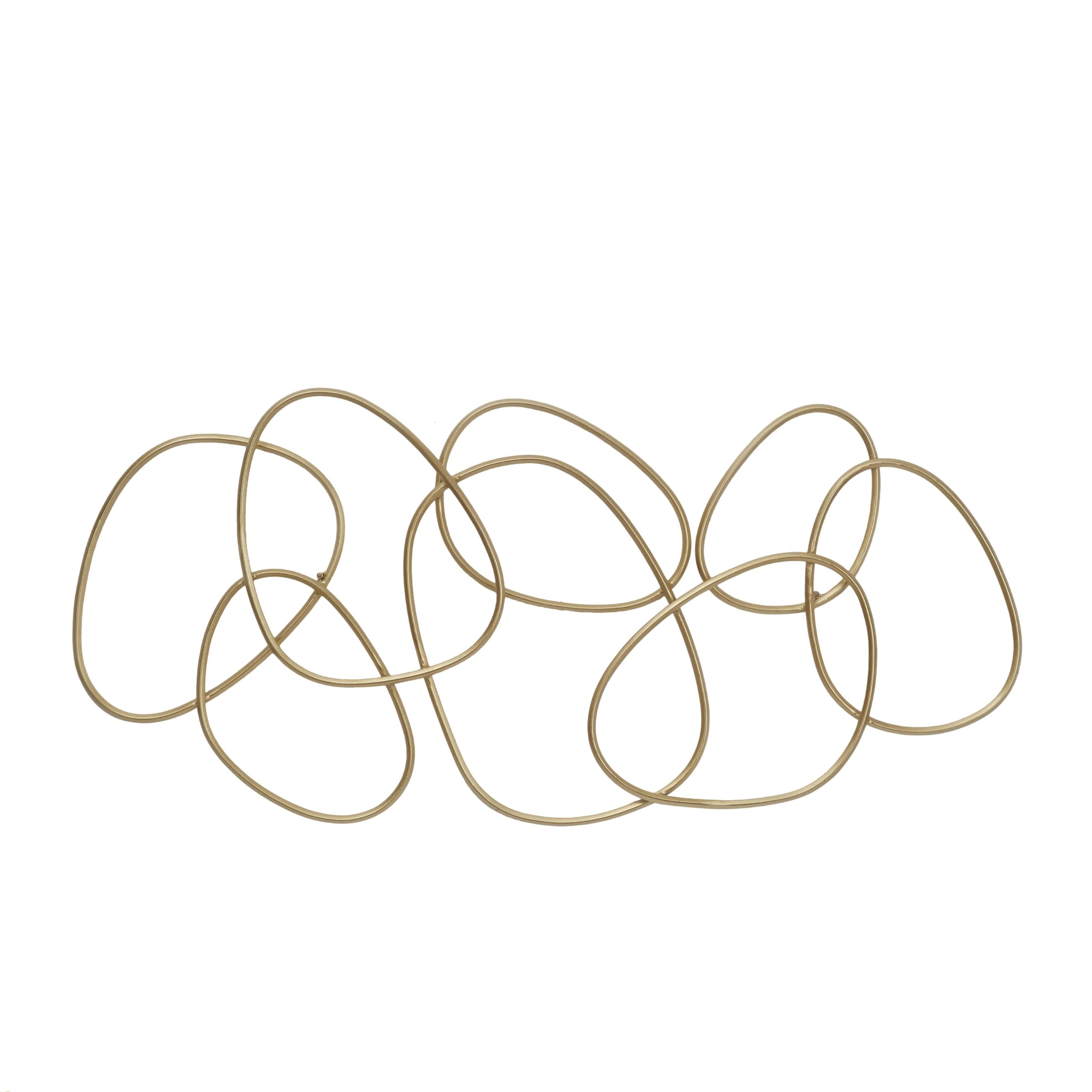 CosmoLiving by Cosmopolitan Metal Geometric Home Wall Decor Geometric Layered Wall Sculpture, Wall Art 58" x 2" x 25", Gold