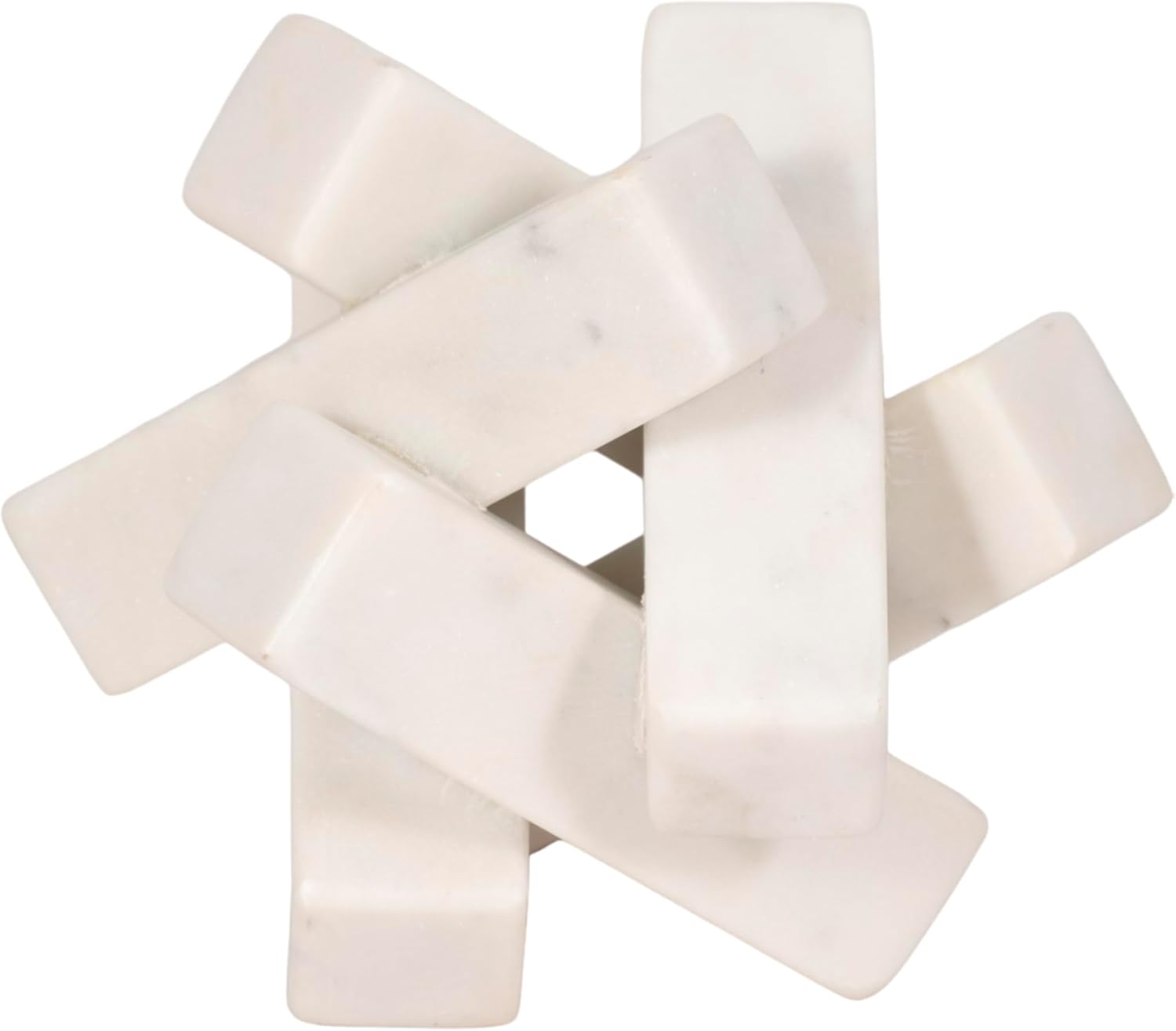 Sagebrook Home 4-Inch White Marble Geometric Orb