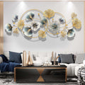 Handmade 3D Ginkgo Leaf Iron Wall Sculpture, Elegant Home Hotel Wall Decor