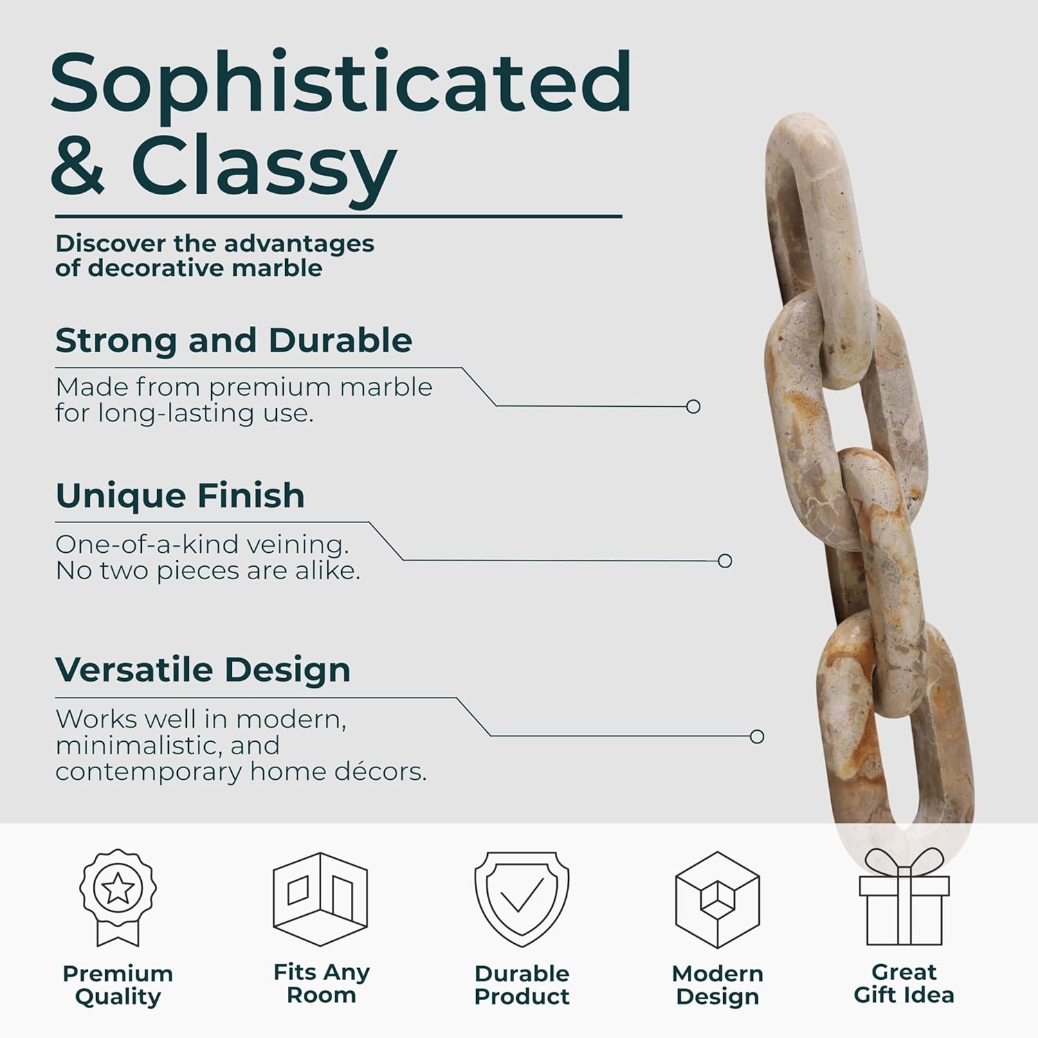 Marble Sculpture Decorative Object – Accessories for Room Styling, for Shelf, Tabletop, and Console Placement, Modern Sculpture Accent for Layered Home Decor Vignettes – 3", Ivory