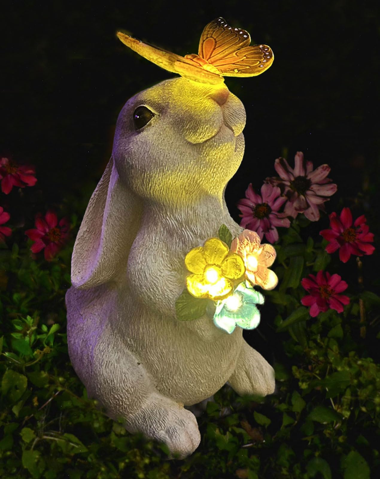 YODY Solar Garden Statues Outdoor Decor- Yard Decorations for Patio, Balcony, Backyard, Lawn Ornaments - Frog Figurines with LED Light- Unique Birthday House Warming Gifts for Women, Mom, Dad