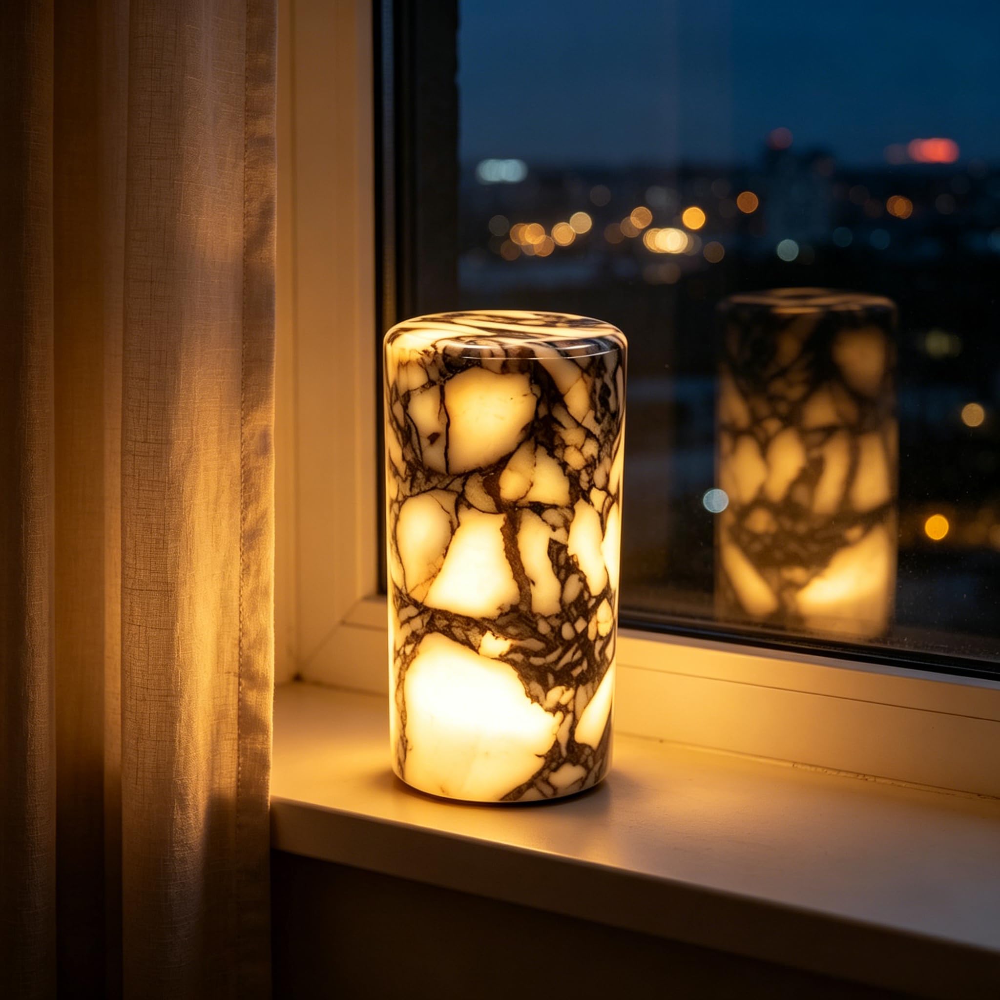 Marble Lamp Nature Marble Table Lamp Rechargeable Tap Light Cordless Night Light Touch Bedside Table Lamps for Bedroom Small Ambient Lamps for Home Decor Living Room Desk Decor (Calacatta Purple)