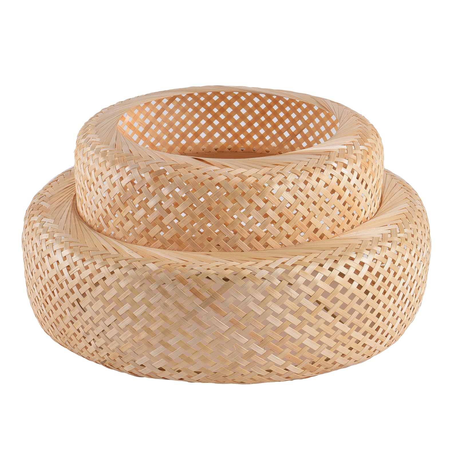 Bamboo Lamp Shade, 2-Pack Hand-Woven Bamboo Rattan Hanging Light Shade,D 9.05" Rattan Table Lamp Shade for Floor Lamp, Wall Sconces Light Cover Table Light,Pendant light