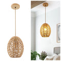 DELIPOP Pendant Light, Hand-Woven Rattan Chandelier, Boho Adjustable Hanging Lights for Living Room, Dining Room, Kitchen, Bedroom, Farmhouse