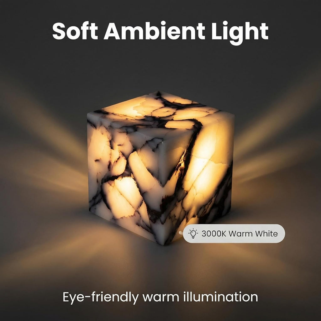 Marble Lamp Nature Marble Table Lamp Rechargeable Tap Light Cordless Night Light Touch Bedside Table Lamps for Bedroom Small Ambient Lamps for Home Decor Living Room Desk Decor (Calacatta Purple)