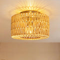 Handwoven Rattan Pendant Light for Living Room,Boho Farmhouse Wicker Chandelier,Hanging Ceiling Light for Dining Room,Entryway,Handmade Natural Rattan Light Fixture,Adjustable Height,Home Decor