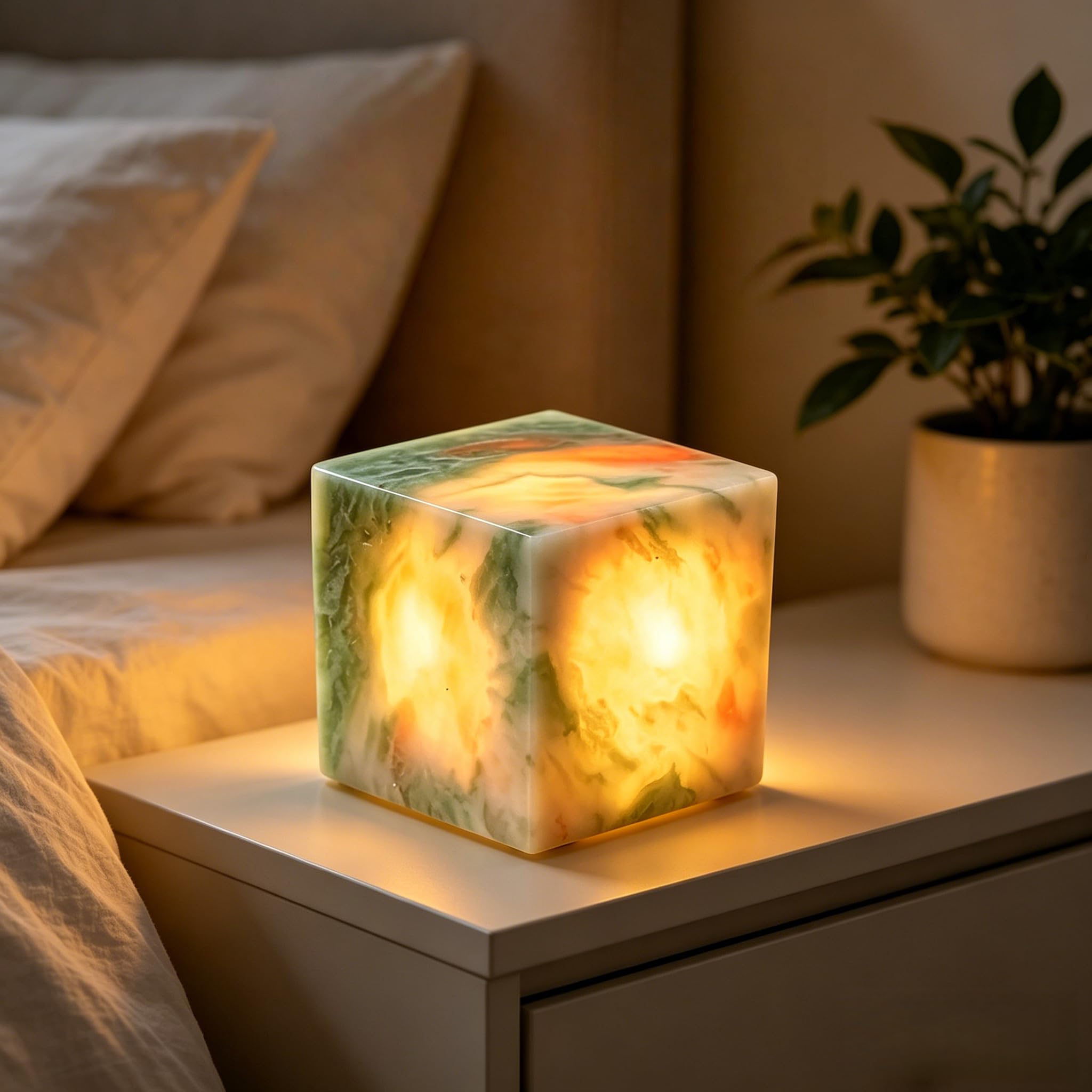 Marble Lamp Nature Marble Table Lamp Rechargeable Tap Light Cordless Night Light Touch Bedside Table Lamps for Bedroom Small Ambient Lamps for Home Decor Living Room Desk Decor (Calacatta Purple)