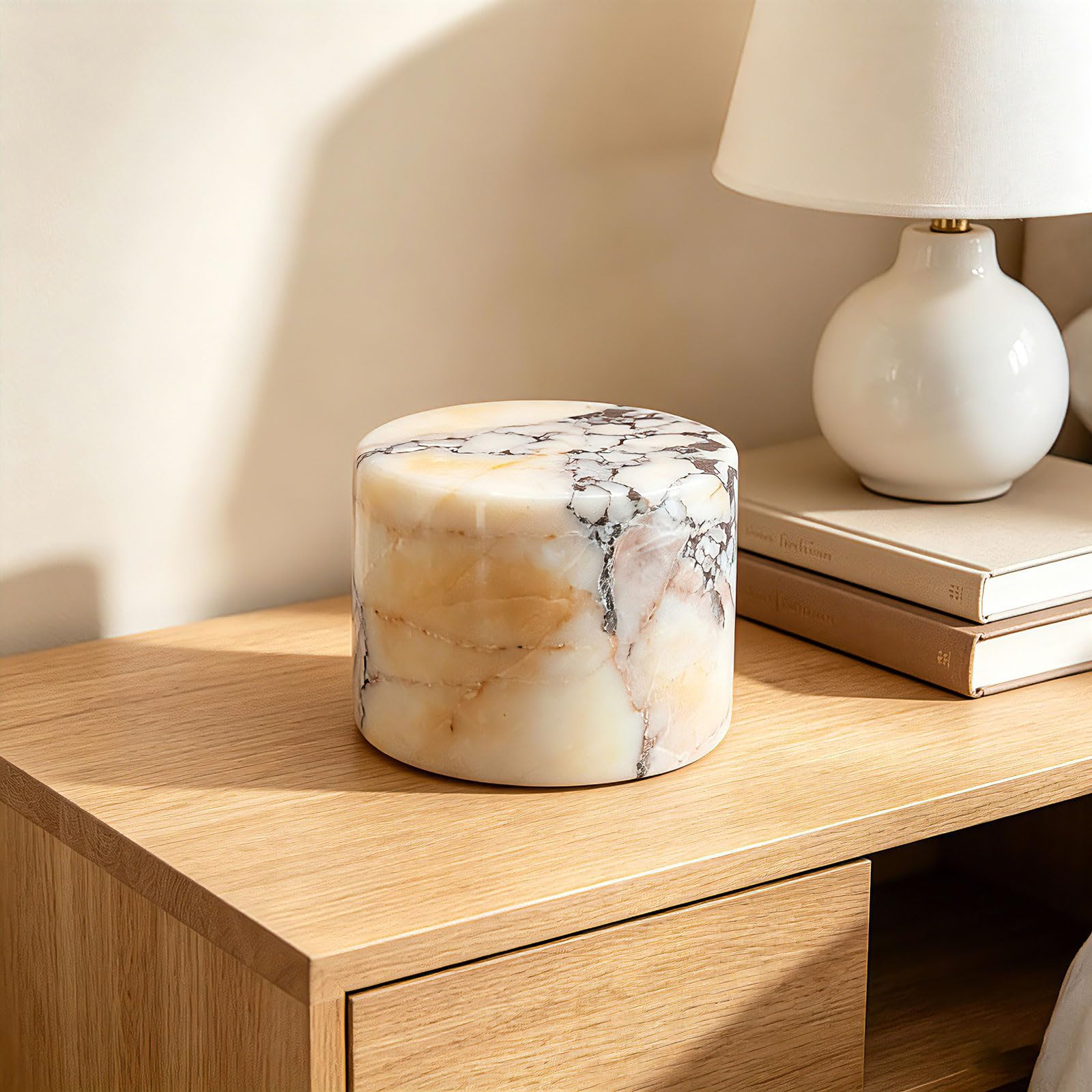 Touch Control Marble Night Light, Rechargeable Dimmable LED Portable Ambient Lamp