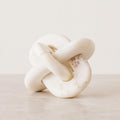 Marble Knot Sculpture for Living Room Decor - Home Tabletop Accent for Bathroom, Office, Shelf, Entryway, and Console Display - Intertwined Stone Ornament for Coffee Table Decor - 6", White