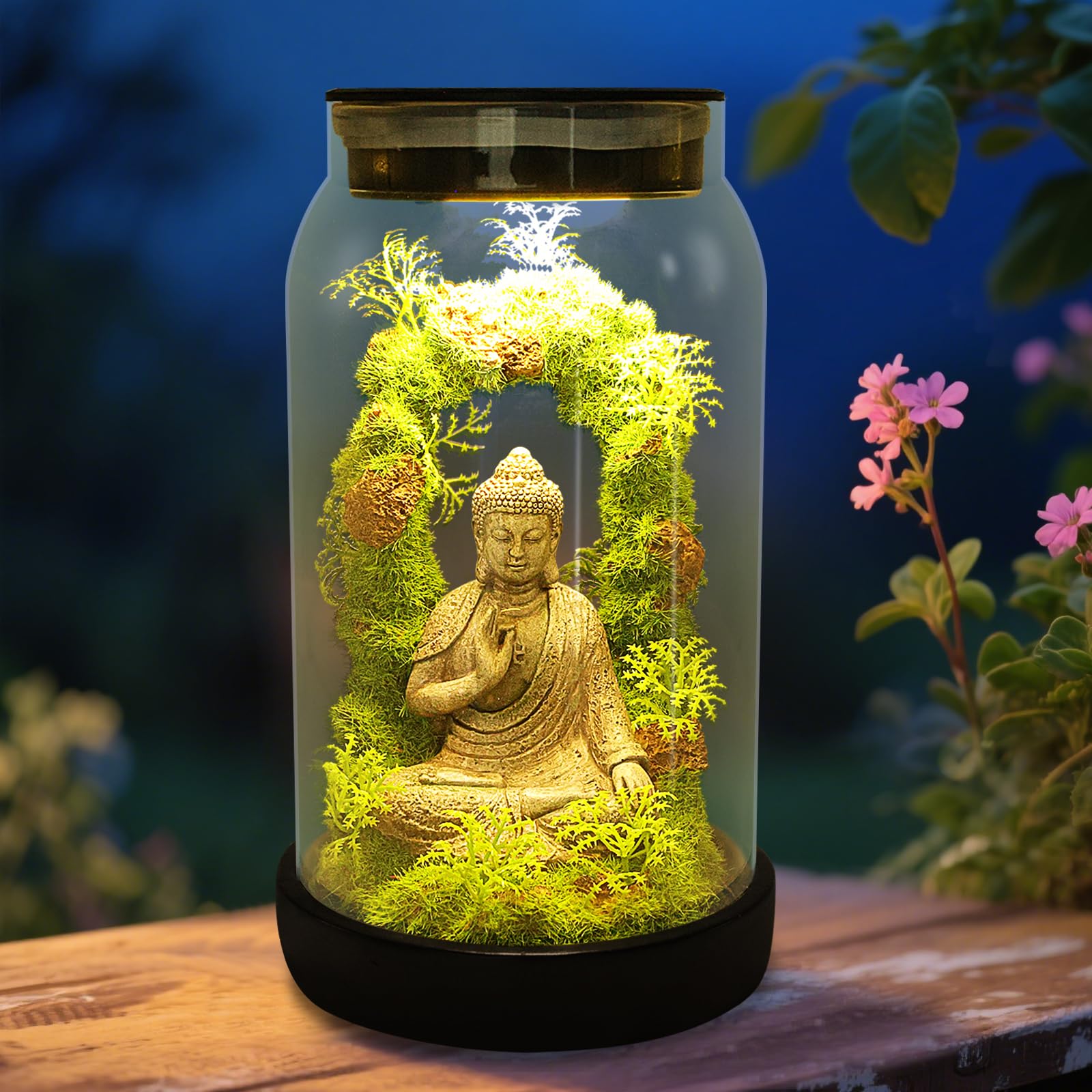 Solar Garden Statue Dog Figurine Decor with Lantern Lights, 11 Inch Outdoor Decoration Solar Dog Sculptures for Outside Patio Lawn Balcony Yard Ornament, Dogs Lover Gifts for Women Mom Birthday
