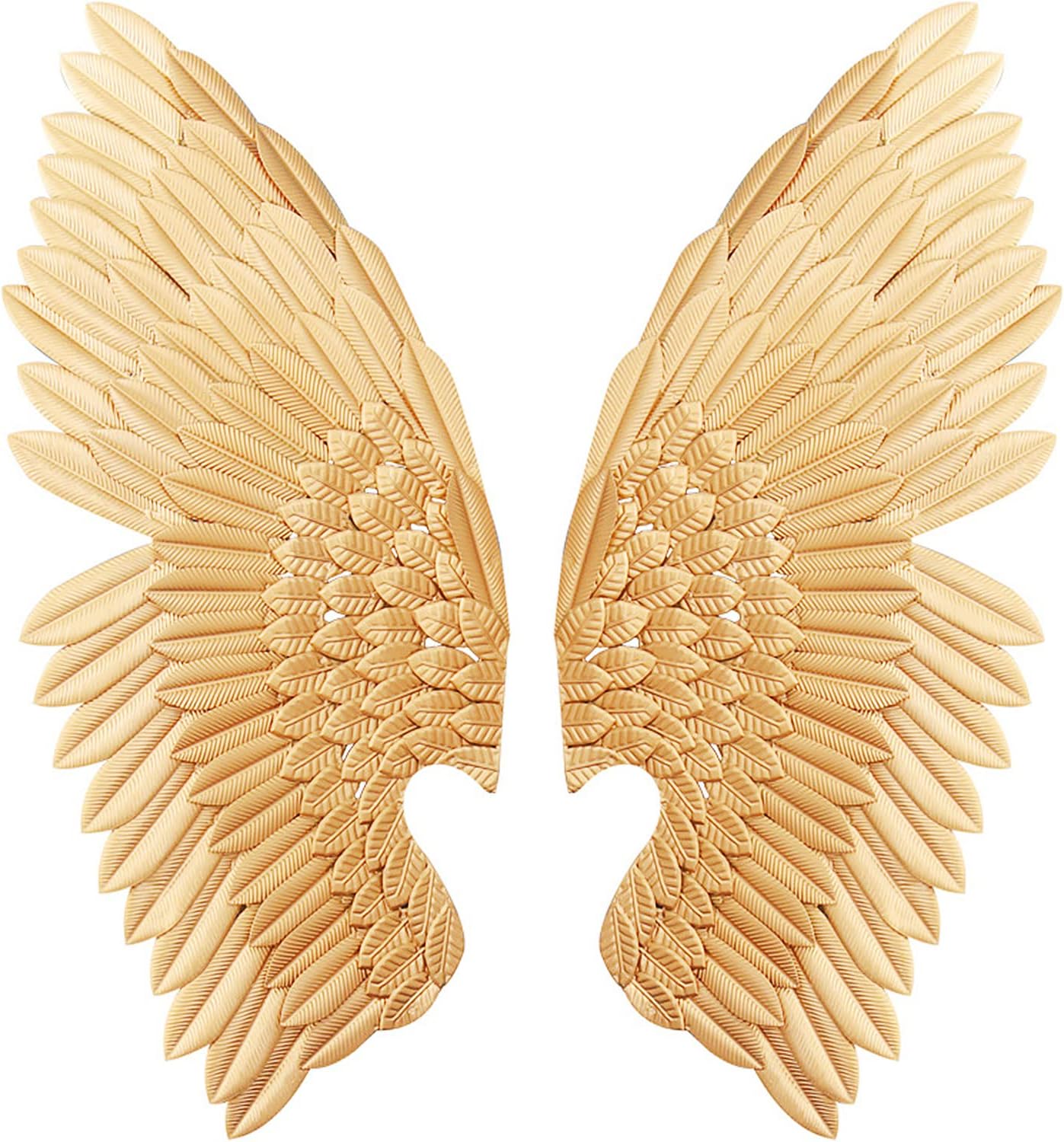 Angel Wings Metal Wall Art, Distressed Gold Metal Angel Wings Wall Sculpture, Modern Home Decoration, Metal Wall Decor Signs, Housewarming Gift