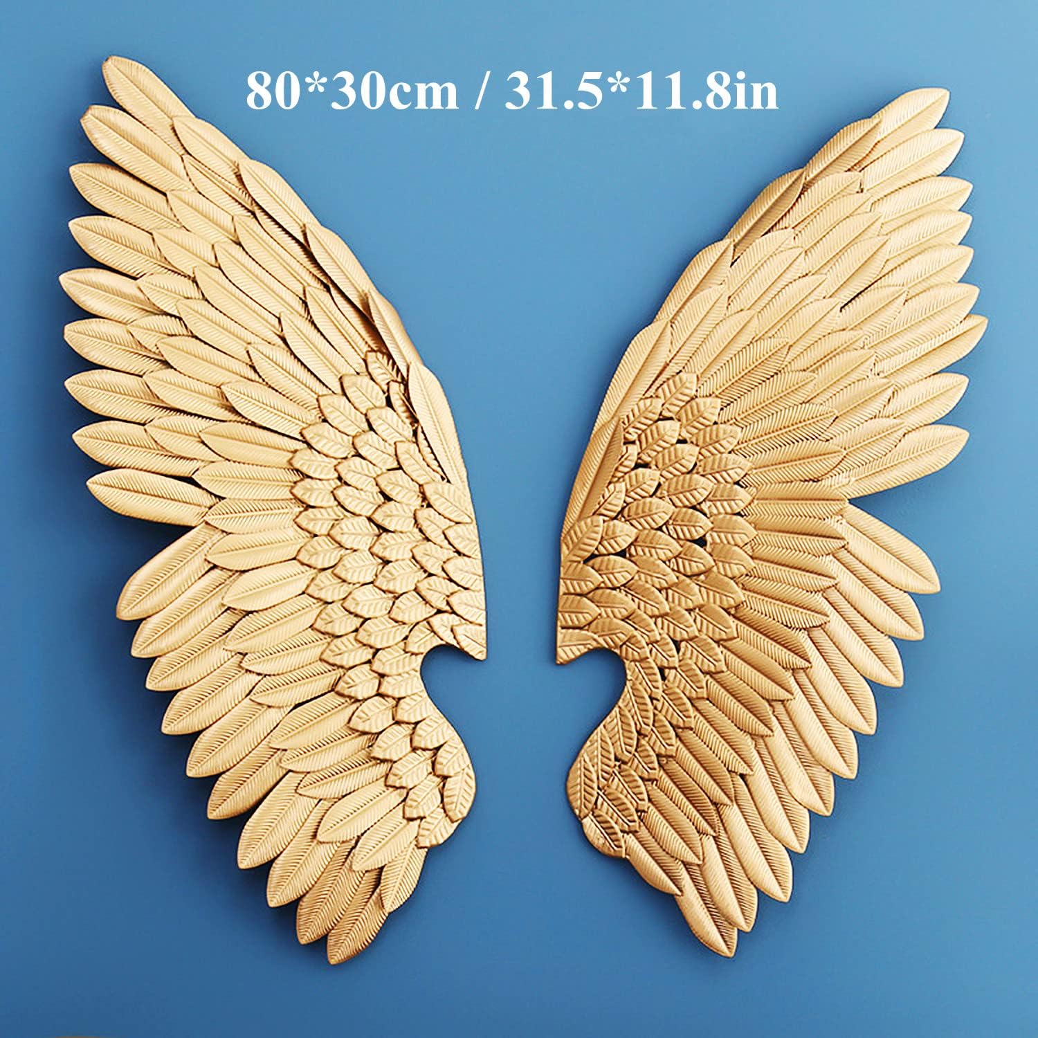 Angel Wings Metal Wall Art, Distressed Gold Metal Angel Wings Wall Sculpture, Modern Home Decoration, Metal Wall Decor Signs, Housewarming Gift