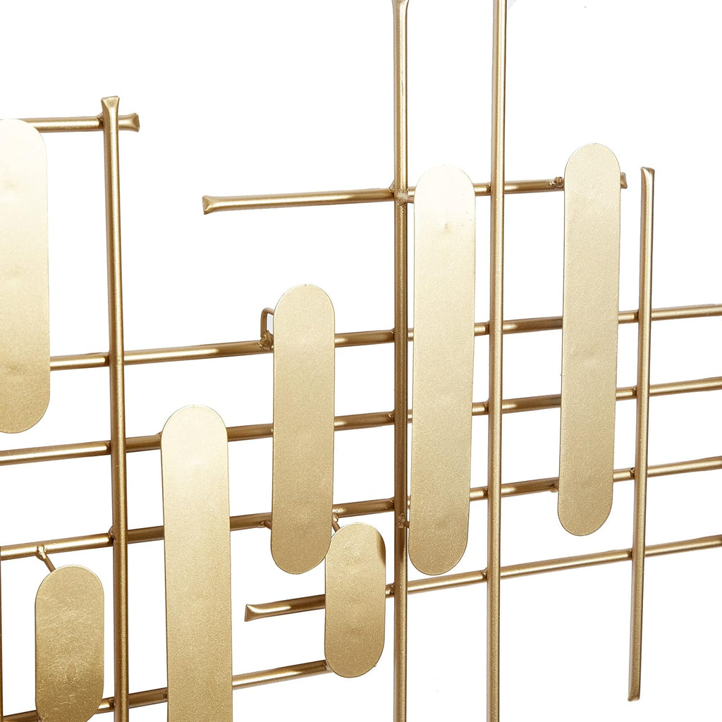 CosmoLiving by Cosmopolitan Metal Geometric Home Wall Decor Geometric Layered Wall Sculpture, Wall Art 58" x 2" x 25", Gold